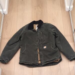 Carhartt Olive Jacket with Black Collar